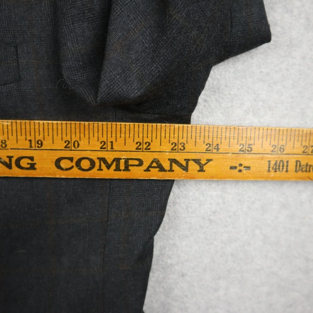 Jos. A. Bank Blazer Mens 46R 1905 Charcoal Wool Tailored Fit Glen Plaid Jacket